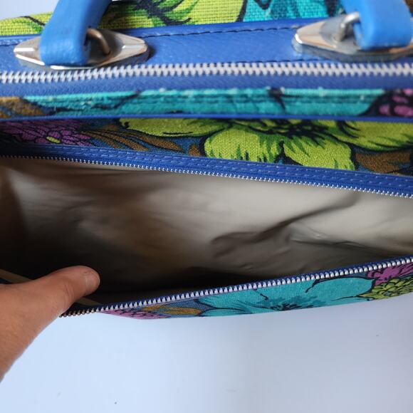 Vintage Floral Suitcase Peters Bag Corp 60s 70s Flower Power Luggage 17"x11"x4" - Picture 7 of 10